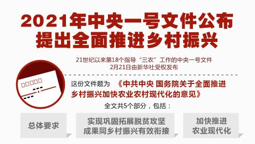 中共中央 國務(wù)院關(guān)于全面推進鄉(xiāng)村振興加快農(nóng)業(yè)農(nóng)村現(xiàn)代化的意見