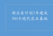 湖北省計(jì)劃3年建成300個(gè)現(xiàn)代農(nóng)業(yè)基地