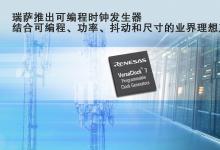 瑞薩電子推出全新可編程時鐘發(fā)生器， 打造出將可編程性、功率、抖動和尺寸完美結(jié)合的業(yè)界理想產(chǎn)品