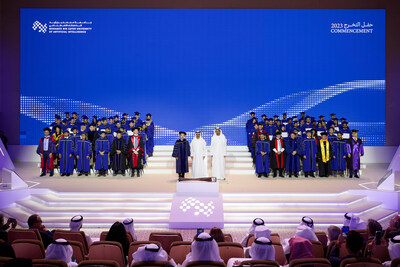 The Class of 2023 with His Highness Sheikh Hamed bin Zayed Al Nahyan (center); His Excellency Dr. Sultan bin Ahmed Al Jaber, Minister of Industry and Advanced Technology, President-Designate of COP28 UAE and Chairman of MBZUAIs Board of Trustees(right);and Professor Eric Xing, MBZUAI President and University Professor (left). The Class of 2023 with His Highness Sheikh Hamed bin Zayed Al Nahyan (center); His Excellency Dr. Sultan bin Ahmed Al Jaber, Minister of Industry and Advanced Technology, President-Designate of COP28 UAE and Chairman of MBZUAIs Board of Trustees(right);and Professor Eric Xing, MBZUAI President and University Professor (left).