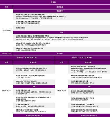 Altair EDEM離散元技術(shù)大會(huì)完整日程