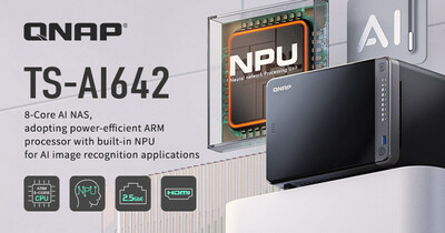QNAP 新一代 AI NAS TS-AI642，搭載 ARM 八核心處理器與運(yùn)算性能可達(dá) 6 TOPS 的神經(jīng)運(yùn)算單元 (NPU)，讓中小企業(yè)以更精省的預(yù)算，輕松部署入門(mén) AI 影像存儲(chǔ)與智能 Surveillance NAS 方案。