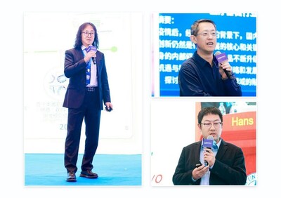 左圖：山東大學第二附屬醫(yī)院唐東起教授、右上：國家醫(yī)療器械產(chǎn)業(yè)技術創(chuàng)新聯(lián)盟王臨秘書長、右下：復旦大學生命科學學院趙冰教授