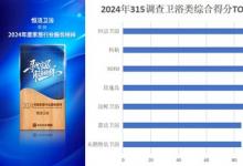 恒潔衛(wèi)浴再登315家居服務(wù)調(diào)查衛(wèi)浴榜首 以高品質(zhì)服務(wù)護(hù)航放心消費(fèi)
