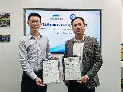 TüV南德向云動智能頒發(fā)阿聯(lián)酋TDRA eCall證書
