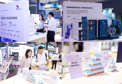 在加速生命科學(xué)發(fā)現(xiàn)主題展區(qū)，丹納赫帶來了旗下SCIEX為質(zhì)譜分析打造的Citrine?Triple Quad?System與MS-Lab Box臨床質(zhì)譜信息一體化系統(tǒng)、Aldevron用于臨床試驗(yàn)和商業(yè)應(yīng)用的核酸酶、IDT埃德特用于檢測DNA 樣本和捕獲全外顯子的試劑盒、Abcam的RabMAb?兔單克隆抗體及其抗體研發(fā)AI工具，共同呈現(xiàn)丹納赫如何以創(chuàng)新數(shù)字解決方案推動(dòng)革命性創(chuàng)新研究進(jìn)展，從而加速發(fā)現(xiàn)，推動(dòng)科學(xué)與行業(yè)進(jìn)步。
