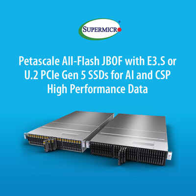 Supermicro推出全新集成NVIDIA BlueField-3 DPU的全閃存Petascale JBOF超大規(guī)模存儲解決方案，加速AI數(shù)據(jù)管道