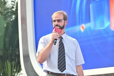 SGS全球首席認證經理Mark Lohmann于廣交會現(xiàn)場演講