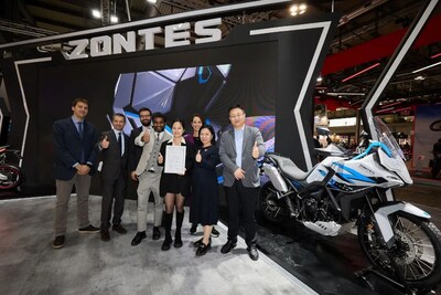 TüV萊茵為升仕ZONTES摩托車型703F、368頒發(fā)WVTA認證證書