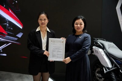 TüV萊茵為升仕ZONTES摩托車型703F、368頒發(fā)WVTA認證證書