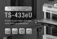 QNAP 發(fā)布 1U 短機(jī)箱機(jī)架式NAS TS-433eU，內(nèi)建NPU 與雙埠 2.5GbE