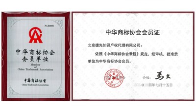中華商標協(xié)會會員單位證書