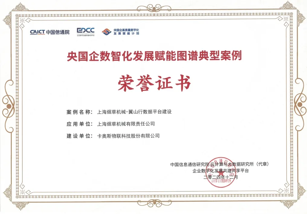 權(quán)威認可！卡奧斯入選中國信通院《央國企數(shù)智化發(fā)展賦能圖譜》