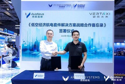 （簽約嘉賓：昂際航電副總裁及昂際智航CEO劉鷹霄，御風(fēng)未來創(chuàng)始人兼CEO謝陵）