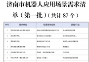 關(guān)于發(fā)布濟(jì)南市機(jī)器人應(yīng)用場(chǎng)景需求清單和供給清單（第一批）的通知